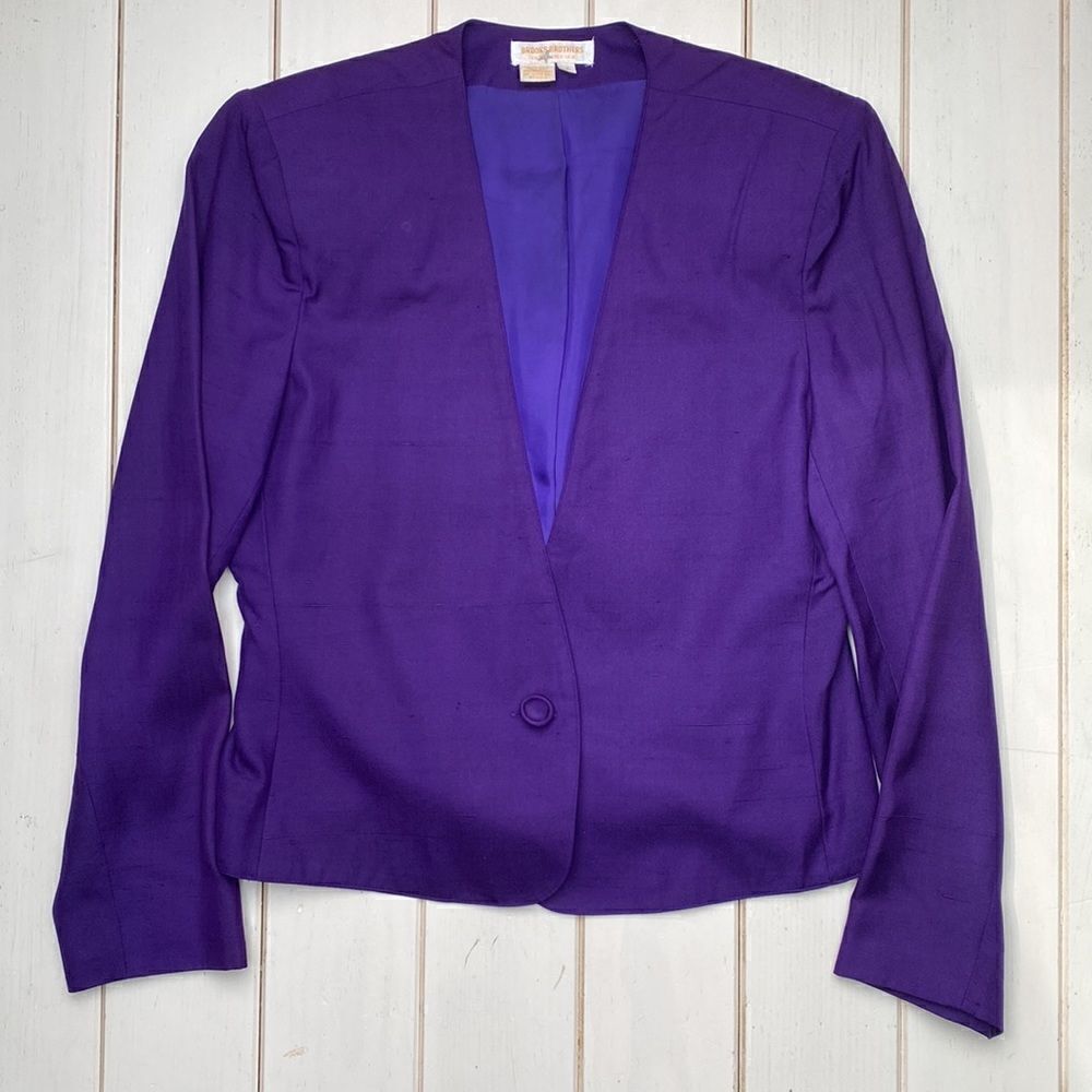 Silk Vintage Brooks Brothers Purple Blazer​ - Picture 5 of 11